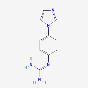 molecular formula C10H11N5 B13695252 1-[4-(1-Imidazolyl)phenyl]guanidine 