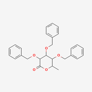 molecular formula C27H28O5 B13695263 (3R,4S,5R,6R)-3,4,5-tribenzyloxy-6-methyl-tetrahydropyran-2-one 