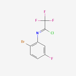 molecular formula C8H3BrClF4N B13695292 N-(2-Bromo-5-fluorophenyl)-2,2,2-trifluoroacetimidoyl Chloride 