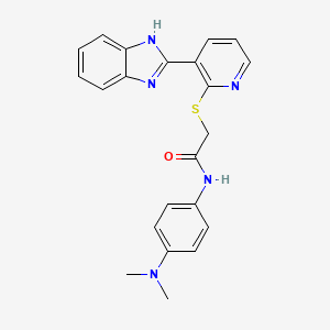 2-[[3-(2-Benzimidazolyl)-2-pyridyl]thio]-N-[4-(dimethylamino)phenyl]acetamide