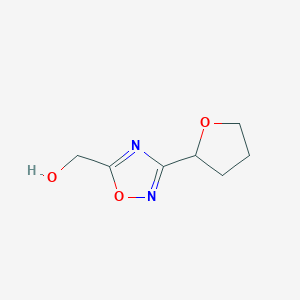 molecular formula C7H10N2O3 B13695315 [3-(Tetrahydrofuran-2-yl)-1,2,4-oxadiazol-5-yl]methanol 