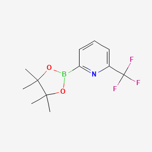 molecular formula C12H15BF3NO2 B1369535 2-(4,4,5,5-Tetramethyl-1,3,2-dioxaborolan-2-yl)-6-(trifluoromethyl)pyridine CAS No. 881402-16-0