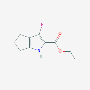 molecular formula C10H12FNO2 B13695352 Ethyl 3-fluoro-1,4,5,6-tetrahydrocyclopenta[b]pyrrole-2-carboxylate 