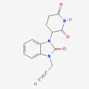 molecular formula C15H13N3O3 B13695363 3-[2-Oxo-3-(2-propynyl)-2,3-dihydro-1-benzimidazolyl]piperidine-2,6-dione 