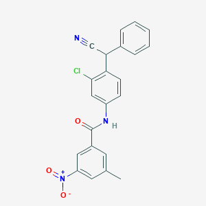 N-[3-Chloro-4-[cyano(phenyl)methyl]phenyl]-3-methyl-5-nitrobenzamide