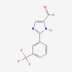 molecular formula C11H7F3N2O B13695417 2-[3-(Trifluoromethyl)phenyl]-1H-imidazole-5-carbaldehyde CAS No. 944898-07-1