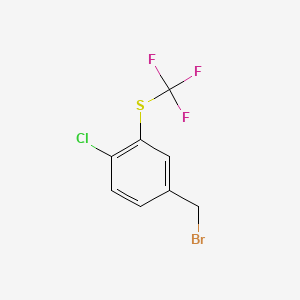molecular formula C8H5BrClF3S B1369542 4-Chloro-3-(trifluoromethylthio)benzyl bromide CAS No. 886503-38-4