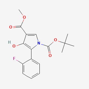 molecular formula C17H18FNO5 B13695440 Methyl 1-Boc-5-(2-fluorophenyl)-4-hydroxy-1H-pyrrole-3-carboxylate 