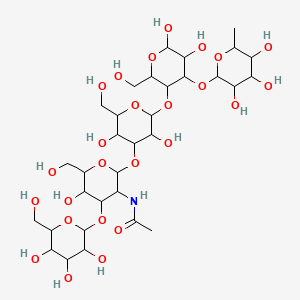 molecular formula C32H55NO25 B13695456 N-[2-[2-[5,6-dihydroxy-2-(hydroxymethyl)-4-(3,4,5-trihydroxy-6-methyloxan-2-yl)oxyoxan-3-yl]oxy-3,5-dihydroxy-6-(hydroxymethyl)oxan-4-yl]oxy-5-hydroxy-6-(hydroxymethyl)-4-[3,4,5-trihydroxy-6-(hydroxymethyl)oxan-2-yl]oxyoxan-3-yl]acetamide 