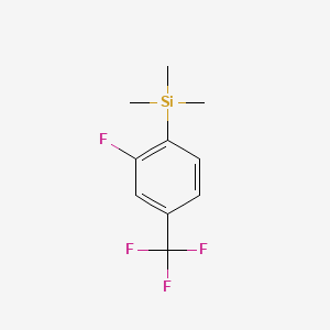 molecular formula C10H12F4Si B13695469 (2-Fluoro-4-(trifluoromethyl)phenyl)trimethylsilane 