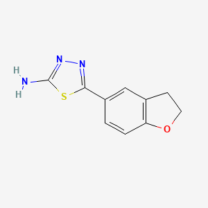 molecular formula C10H9N3OS B13695507 2-Amino-5-(2,3-dihydro-5-benzofuryl)-1,3,4-thiadiazole 