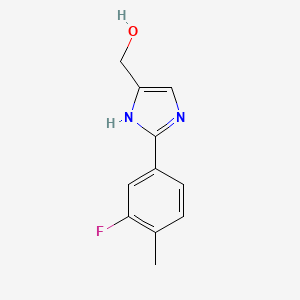 molecular formula C11H11FN2O B13695513 2-(3-Fluoro-4-methylphenyl)imidazole-5-methanol 