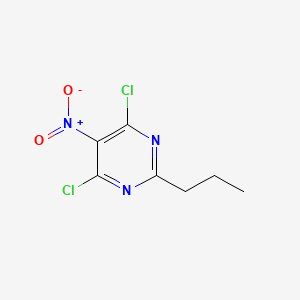 molecular formula C7H7Cl2N3O2 B13695545 4,6-Dichloro-5-nitro-2-propylpyrimidine CAS No. 60185-70-8