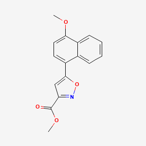 molecular formula C16H13NO4 B13695575 Methyl 5-(4-Methoxy-1-naphthyl)isoxazole-3-carboxylate 