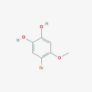 molecular formula C7H7BrO3 B13695592 4-Bromo-5-methoxy-1,2-benzenediol 