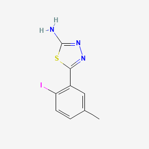 molecular formula C9H8IN3S B13695601 2-Amino-5-(2-iodo-5-methylphenyl)-1,3,4-thiadiazole 