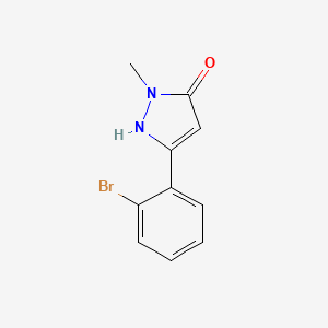 molecular formula C10H9BrN2O B13695613 3-(2-Bromophenyl)-1-methyl-1H-pyrazol-5-ol 