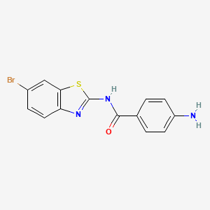 molecular formula C14H10BrN3OS B13695620 4-Amino-N-(6-bromo-2-benzothiazolyl)benzamide 