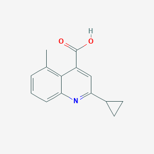 molecular formula C14H13NO2 B13695643 2-Cyclopropyl-5-methylquinoline-4-carboxylic Acid 