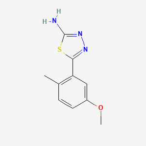 molecular formula C10H11N3OS B13695660 5-(5-Methoxy-2-methylphenyl)-1,3,4-thiadiazol-2-amine 