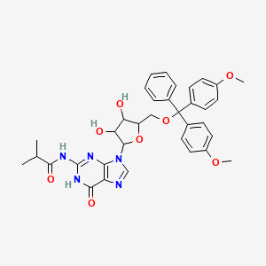 molecular formula C35H37N5O8 B13695706 5'-O-(4,4'-Dimethoxytrityl)-N 2-isobutyryl-guanosine 