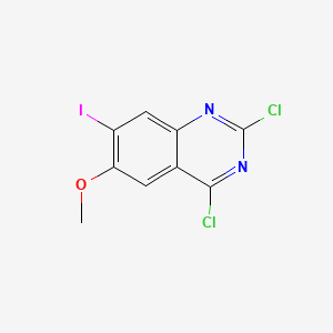 molecular formula C9H5Cl2IN2O B13695710 2,4-Dichloro-7-iodo-6-methoxyquinazoline 