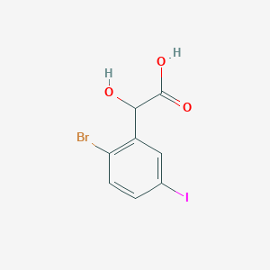 molecular formula C8H6BrIO3 B13695741 2-Bromo-5-iodomandelic acid 