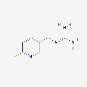 molecular formula C8H12N4 B13695811 1-[(6-Methyl-3-pyridyl)methyl]guanidine 