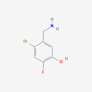 molecular formula C7H7BrFNO B13695825 5-(Aminomethyl)-4-bromo-2-fluorophenol 