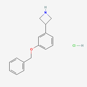 molecular formula C16H18ClNO B13695834 3-(3-(Benzyloxy)phenyl)azetidine hydrochloride 