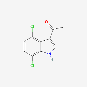 molecular formula C10H7Cl2NO B13695844 3-Acetyl-4,7-dichloroindole 