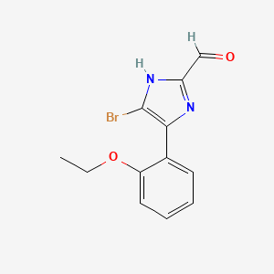 molecular formula C12H11BrN2O2 B13695882 5-Bromo-4-(2-ethoxyphenyl)imidazole-2-carbaldehyde 