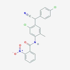 N-(5-chloro-4-((4-chlorophenyl)(cyano)methyl)-2-methylphenyl)-2-nitrobenzamide