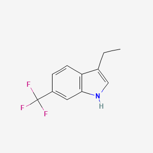 molecular formula C11H10F3N B13695893 3-ethyl-6-(trifluoromethyl)-1H-indole 