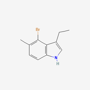 molecular formula C11H12BrN B13695903 4-Bromo-3-ethyl-5-methyl-1H-indole 