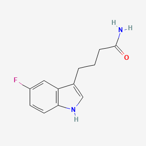 molecular formula C12H13FN2O B13695924 4-(5-fluoro-1H-indol-3-yl)butanamide 