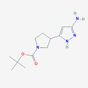 molecular formula C12H20N4O2 B13695975 5-Amino-3-(1-Boc-3-pyrrolidinyl)pyrazole 