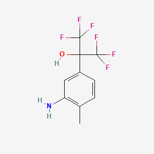 molecular formula C10H9F6NO B13695998 2-(3-Amino-4-methylphenyl)-1,1,1,3,3,3-hexafluoro-2-propanol 