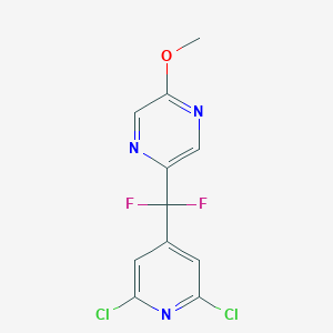 molecular formula C11H7Cl2F2N3O B13696016 2-((2,6-Dichloropyridin-4-yl)difluoromethyl)-5-methoxypyrazine 