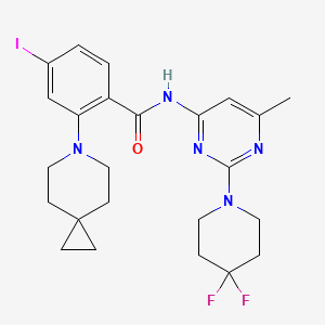 N-[2-(4,4-Difluoro-1-piperidyl)-6-methyl-4-pyrimidinyl]-4-iodo-2-(6-azaspiro[2.5]octan-6-yl)benzamide