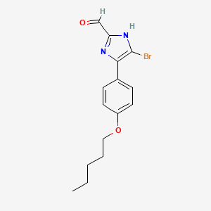 molecular formula C15H17BrN2O2 B13696164 5-Bromo-4-[4-(pentyloxy)phenyl]imidazole-2-carbaldehyde 