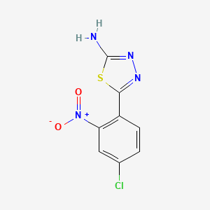 molecular formula C8H5ClN4O2S B13696174 5-(4-Chloro-2-nitrophenyl)-1,3,4-thiadiazol-2-amine 