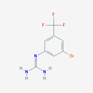 molecular formula C8H7BrF3N3 B13696185 1-(3-Bromo-5-(trifluoromethyl)phenyl)guanidine 