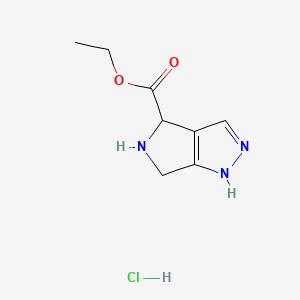 molecular formula C8H12ClN3O2 B13696221 Ethyl (R)-1,4,5,6-Tetrahydropyrrolo[3,4-c]pyrazole-4-carboxylate Hydrochloride 