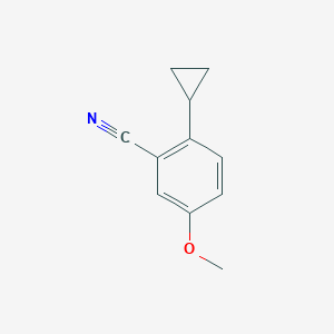 molecular formula C11H11NO B13696254 2-Cyclopropyl-5-methoxybenzonitrile 