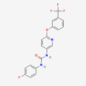 molecular formula C19H13F4N3O2 B13696278 1-(4-Fluorophenyl)-3-(6-(3-(trifluoromethyl)phenoxy)pyridin-3-yl)urea 