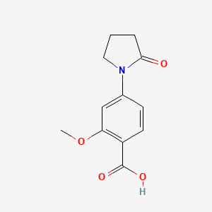 molecular formula C12H13NO4 B13696292 2-Methoxy-4-(2-oxo-1-pyrrolidinyl)benzoic Acid 