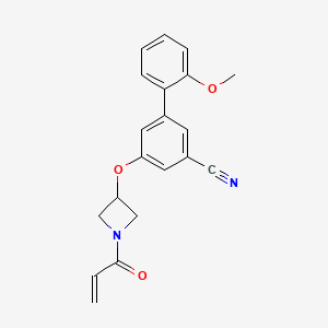 molecular formula C20H18N2O3 B13696309 3-(2-methoxyphenyl)-5-(1-prop-2-enoylazetidin-3-yl)oxybenzonitrile 