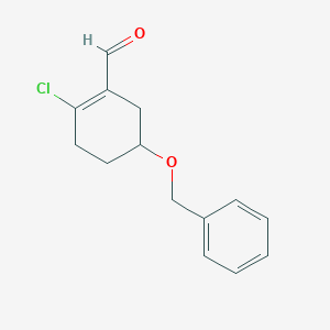 molecular formula C14H15ClO2 B13696312 5-(Benzyloxy)-2-chloro-1-cyclohexenecarbaldehyde 