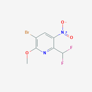 molecular formula C7H5BrF2N2O3 B13696316 3-Bromo-6-(difluoromethyl)-2-methoxy-5-nitropyridine 